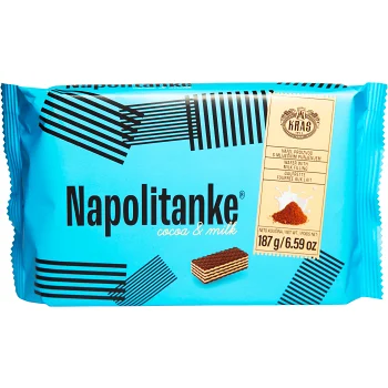 Napolitanke Wafers Kakao &amp; Mjölk 187g Kras.