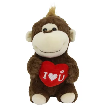 Apa med hjärta 16cm 1st Festive.