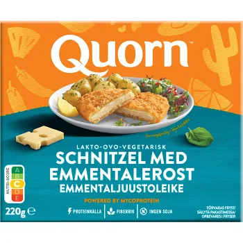 Schnitzel med emmentalerost Fryst 220g Quorn.