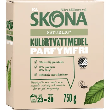 Kulörtvättmedel Parfymfri Ekologisk 750ml ICA Skona.
