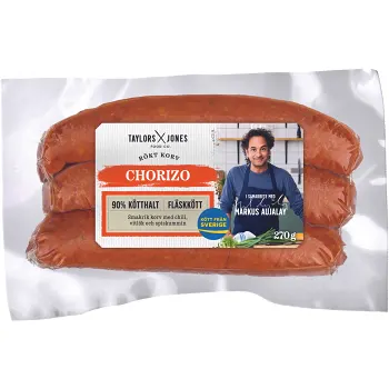 Chorizo 90% Kötthalt 300g Taylors and Jones.