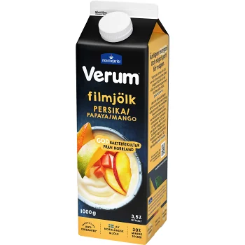 Filmjölk Persika Papaya Mango 3,6% 1000g Verum®.