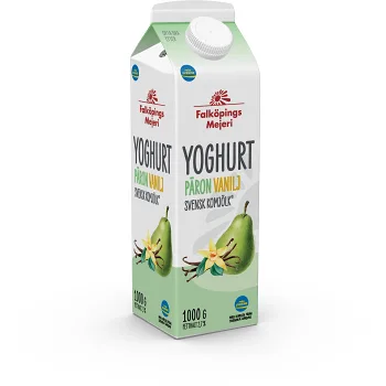 Yoghurt Päron Vanilj 1000g Falköpings Mejeri.