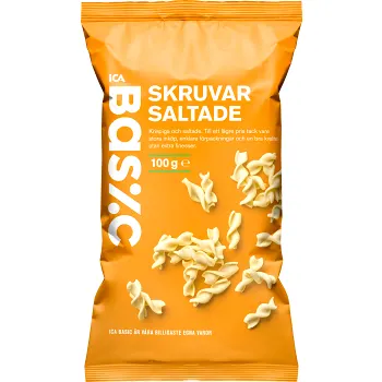 Snacks Skruvar salta 100g ICA Basic.