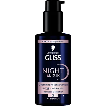 Hårserum Night Elixir Overnight Reconstruction 100ml Gliss Schwarzkopf.