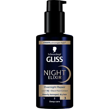 Hårserum Night Elixir Overnight Repair 100ml Gliss Schwarzkopf.