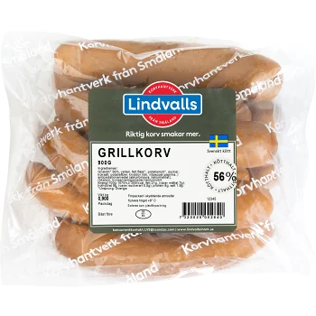 Grillkorv 900g Lindvalls Chark.