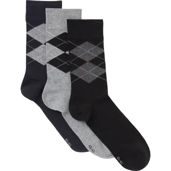 Strumpa 3p argyle svart-grå-blå mix 40/43 ICA I love eco.