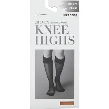 Knästrumpa 2p 20Den Soft Beige Onesize mywear.