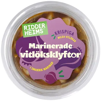 Vitlöksklyftor i Kryddmarinad 440g Ridderheims.