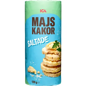 Majskakor Lättsaltade 130g ICA.