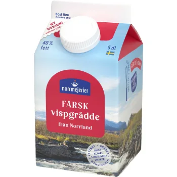 Vispgrädde 40% 5dl Norrmejerier.