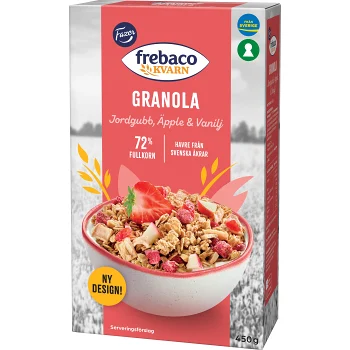 Granola Jordgubb Äpple &amp; Vanilj 450g Frebaco.