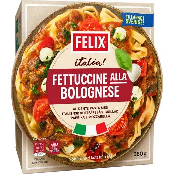Fettucine alla bolognese Måltid Fryst 380g Felix.