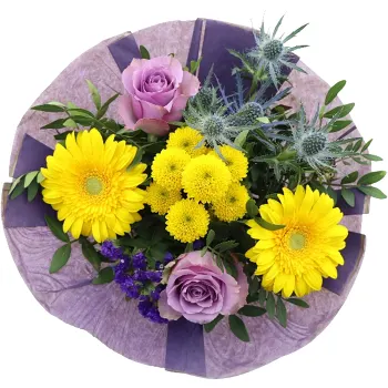 Bukett Student kompakt 35cm gul.