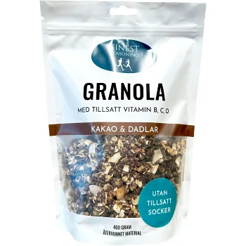 Granola Kakao &amp; Dadlar 400g Finest Seasoning.