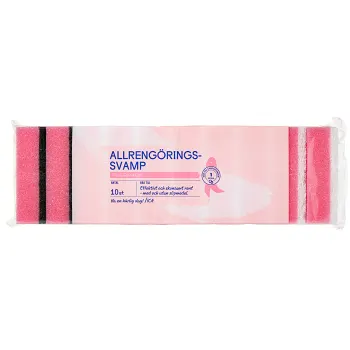 Allrengöringssvamp 10-p Rosa Bandet ICA.