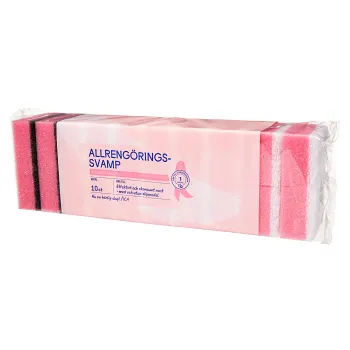 Allrengöringssvamp 10-p Rosa Bandet ICA.