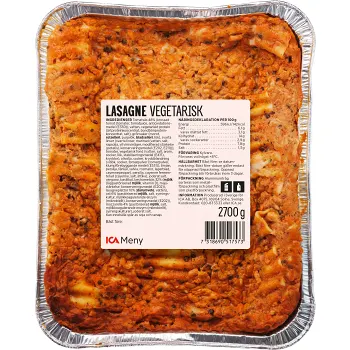 Lasagne Vegetarisk 2,7kg ICA Meny.