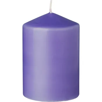 Blockljus dk lila H10cm.