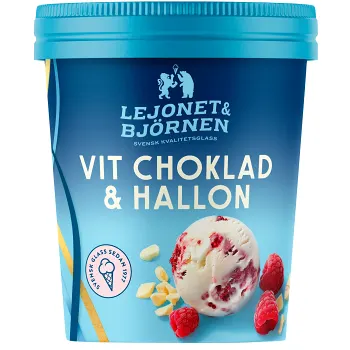 Vit choklad &amp; hallon 500ml Lejonet &amp; Björnen.