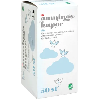 Vita Amningskupor 50-p Miljömärkt ICA.
