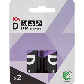 Batteri D/LR20 2-p ICA.