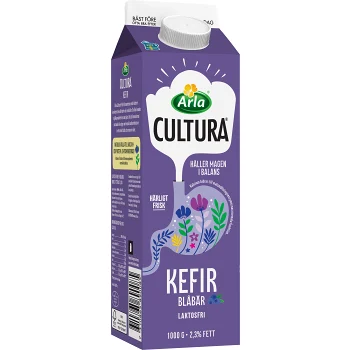Kefir Blåbär Laktosfri 2,3% 1000g Arla Cultura®.