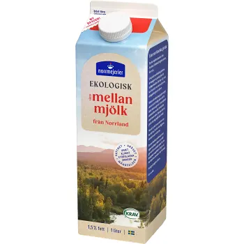 Mellanmjölk Ekologisk 1,5% 1000ml KRAV Norrmejerier.