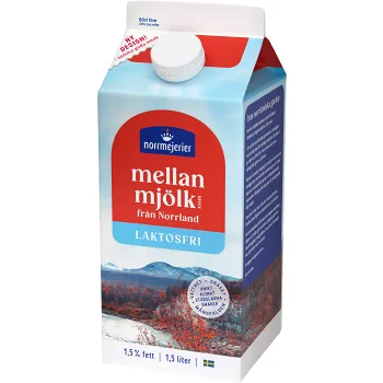 Mellanmjölkdryck 1,5% Laktosfri 1,5l Norrmejerier.