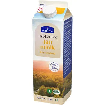 Lättmjölk Ekologisk 0,5% 1000ml KRAV Norrmejerier.