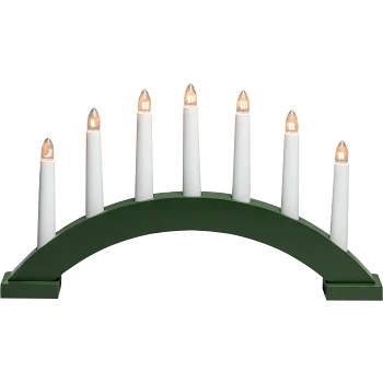 Elljusstake 7 lj trä grön Konstsmide.