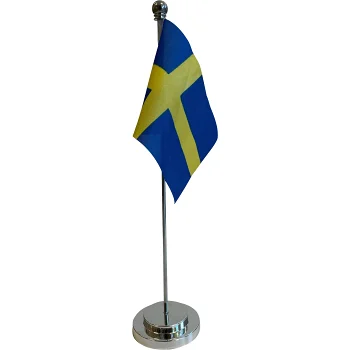 Bordsflagga m silverfot 15cm Festive.