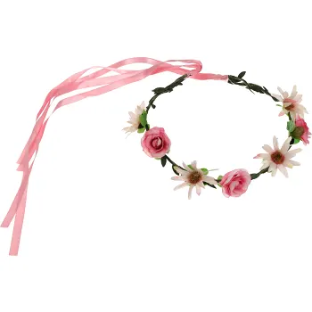 Midsommarkrans rosa/vit m band 17cm Festive.