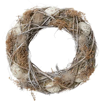 Krans 30cm ägg natur/vit Nordic Season.