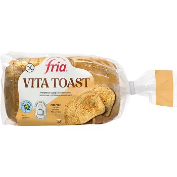 Vita toast formbröd Glutenfri Fryst 500g Fria.