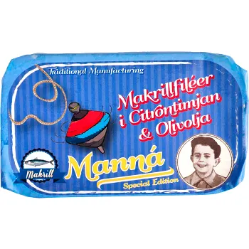 Makrillfiléer Citrontimjan 120g Manná.
