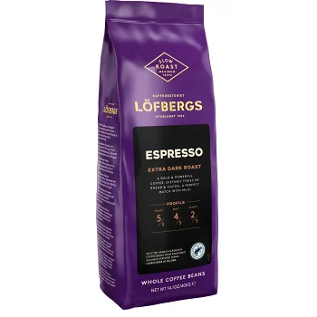 Kaffebönor Espresso 400g Löfbergs Lila.