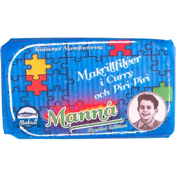 Makrillfiléer I Curry Och Piri-piri 120g Manná.