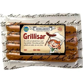 Grillkorv Grillisar 280g Hemgården.
