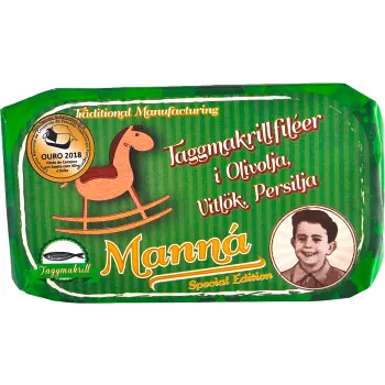 Taggmakrillfiléer Vitlök Persilja 120g Manná.