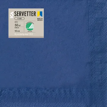 Servett Mörkblå 40cm 50-p ICA.