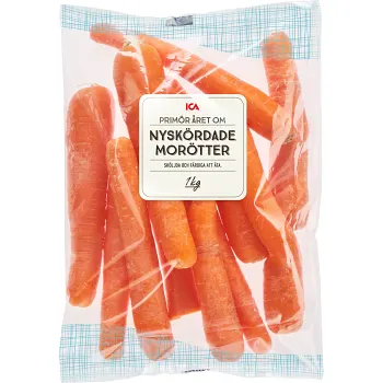 Morötter nyskördade 1kg Klass 1 ICA.