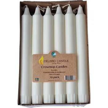 Kronljus vit 30p Delsbo Candle.