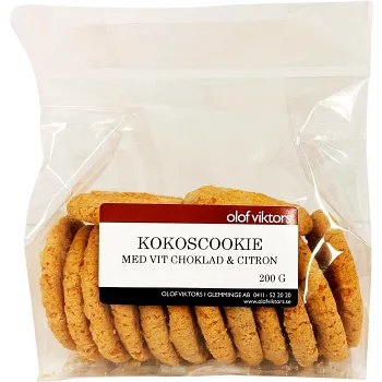 Kokoscookie Med Vit Choklad &amp; Citron 200g Olof Viktors i Glemminge.