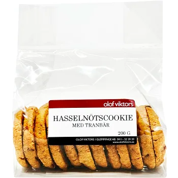 Hasselnötscookie Med Tranbär 200g Olof Viktors i Glemminge.