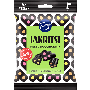 Godispåse Lakritsi filled mix 140g Fazer.