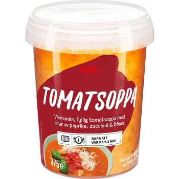 Tomatsoppa med bitar 475g ICA.