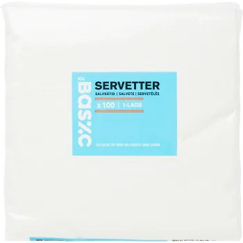 Servett 33cm vit ICA Basic.