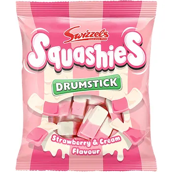 Godispåse Squashies Drumstick Jordgubb 140g Swizzels.